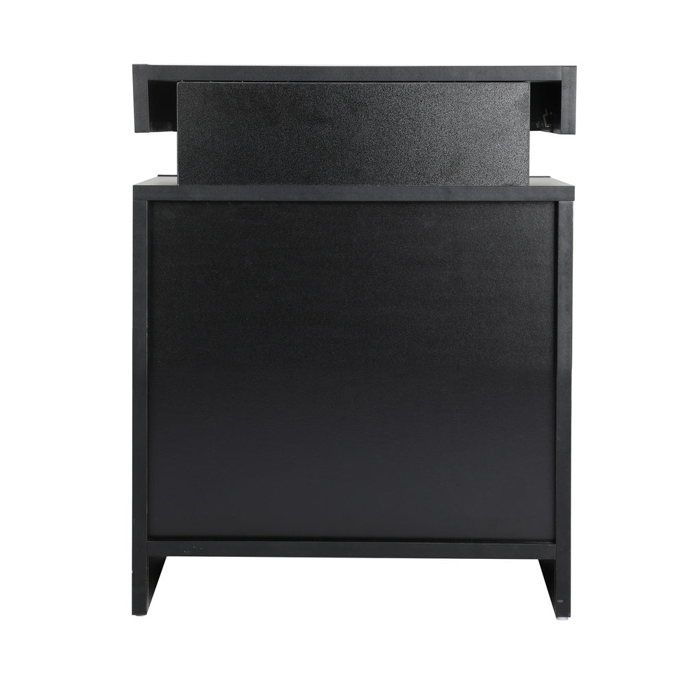 Oikiture Bedside Tables Set of 2 LED Nightstand Side Table-Bedside Table-PEROZ Accessories