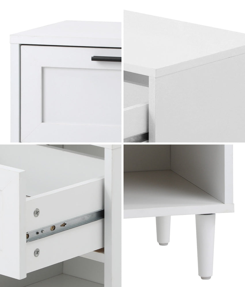 Oikiture Bedside Tables Set of 2 Nightstand White-Bedside Table-PEROZ Accessories