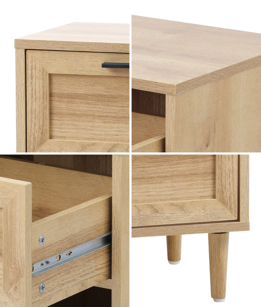 Oikiture Bedside Tables Set of 2 Nightstand Wood-Bedside Table-PEROZ Accessories