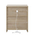 Oikiture Bedside Table LED Nightstand Shelf Natural-Bedside Table-PEROZ Accessories