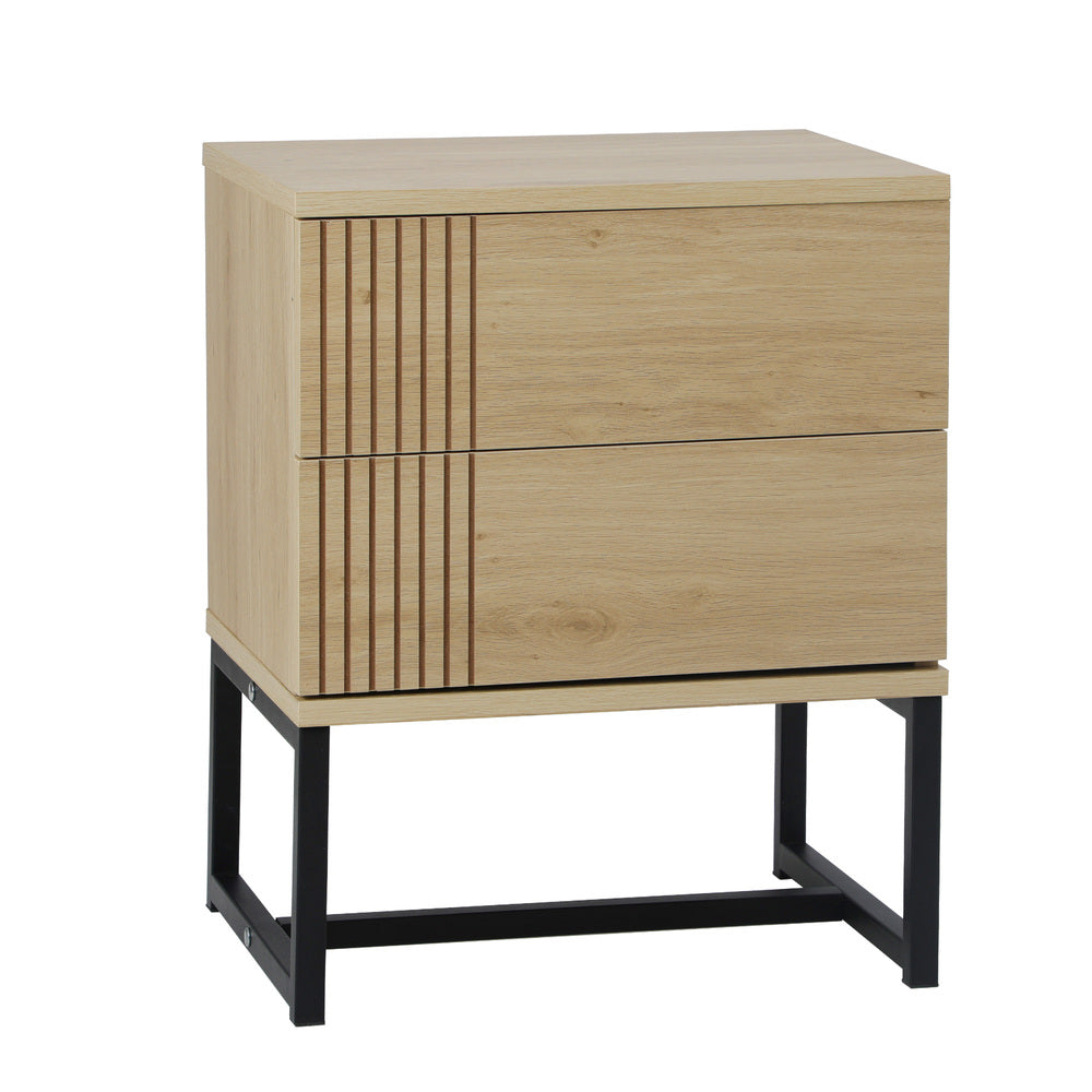 Oikiture Bedside Tables 2 Drawers Bedroom Metal-BedSide Tabless-PEROZ Accessories