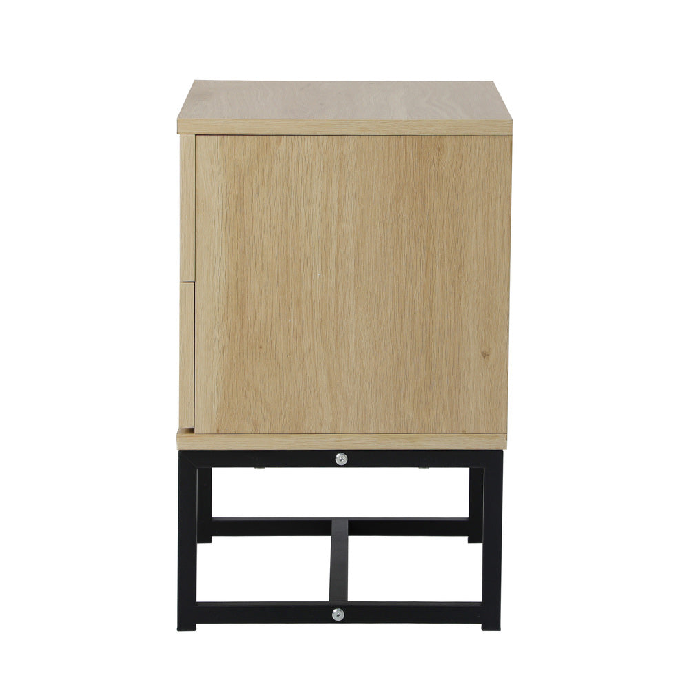 Oikiture Set of 2 Bedside Tables Bedroom Metal-BedSide Tabless-PEROZ Accessories