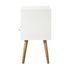 Oikiture 2X Bedside Tables with Leather Handle White-BedSide Tabless-PEROZ Accessories