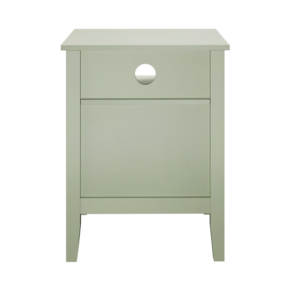 Oikiture Bedside Table Nightstand 2 Drawer with Storage Cabinet Green-Bedside Table-PEROZ Accessories
