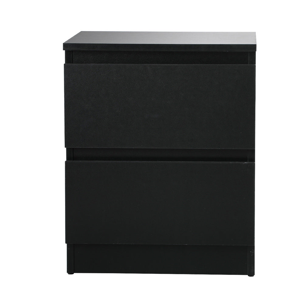 Oikiture Bedside Tables Set of 2 Nightstand Black-Bedside Table-PEROZ Accessories