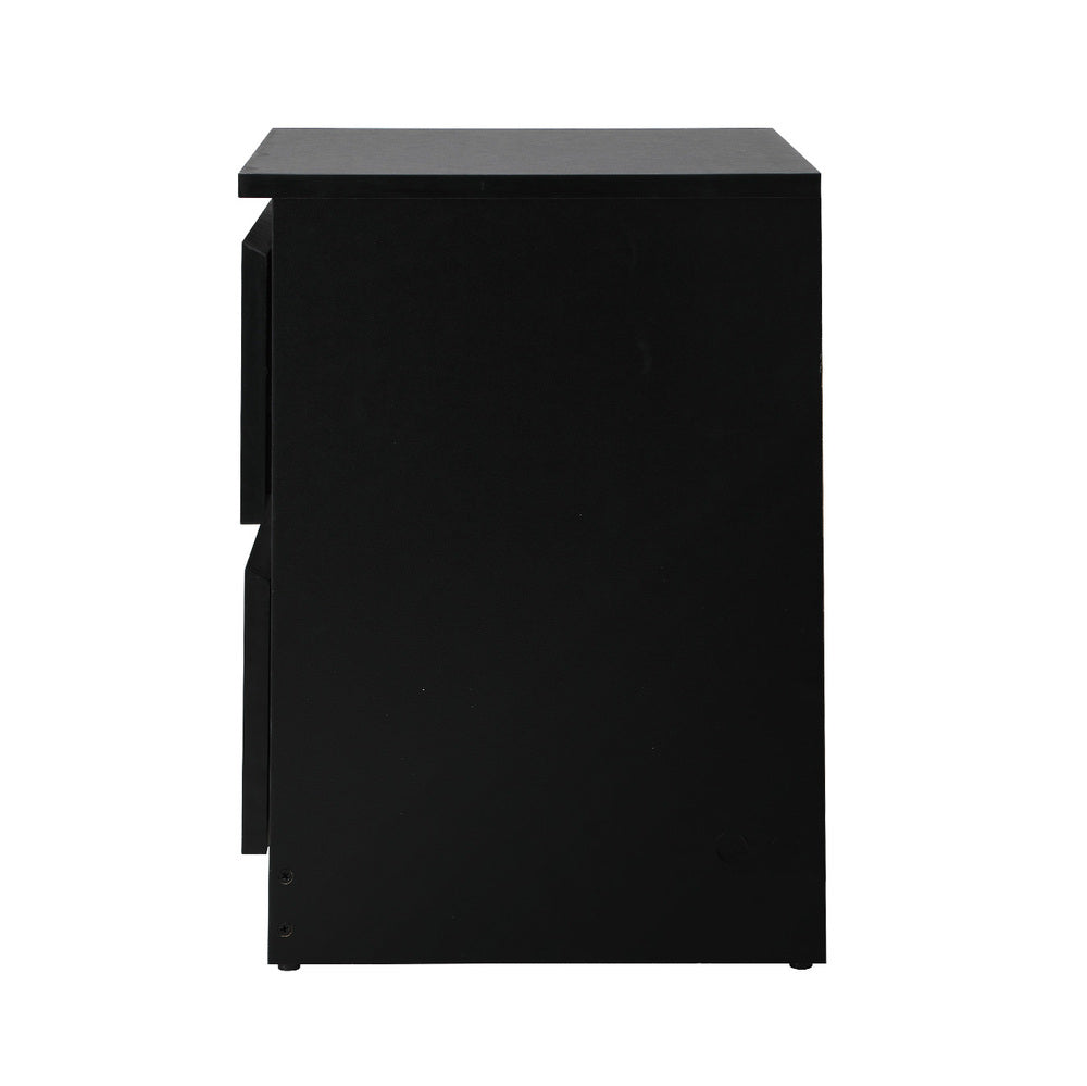 Oikiture Bedside Tables Set of 2 Nightstand Black-Bedside Table-PEROZ Accessories