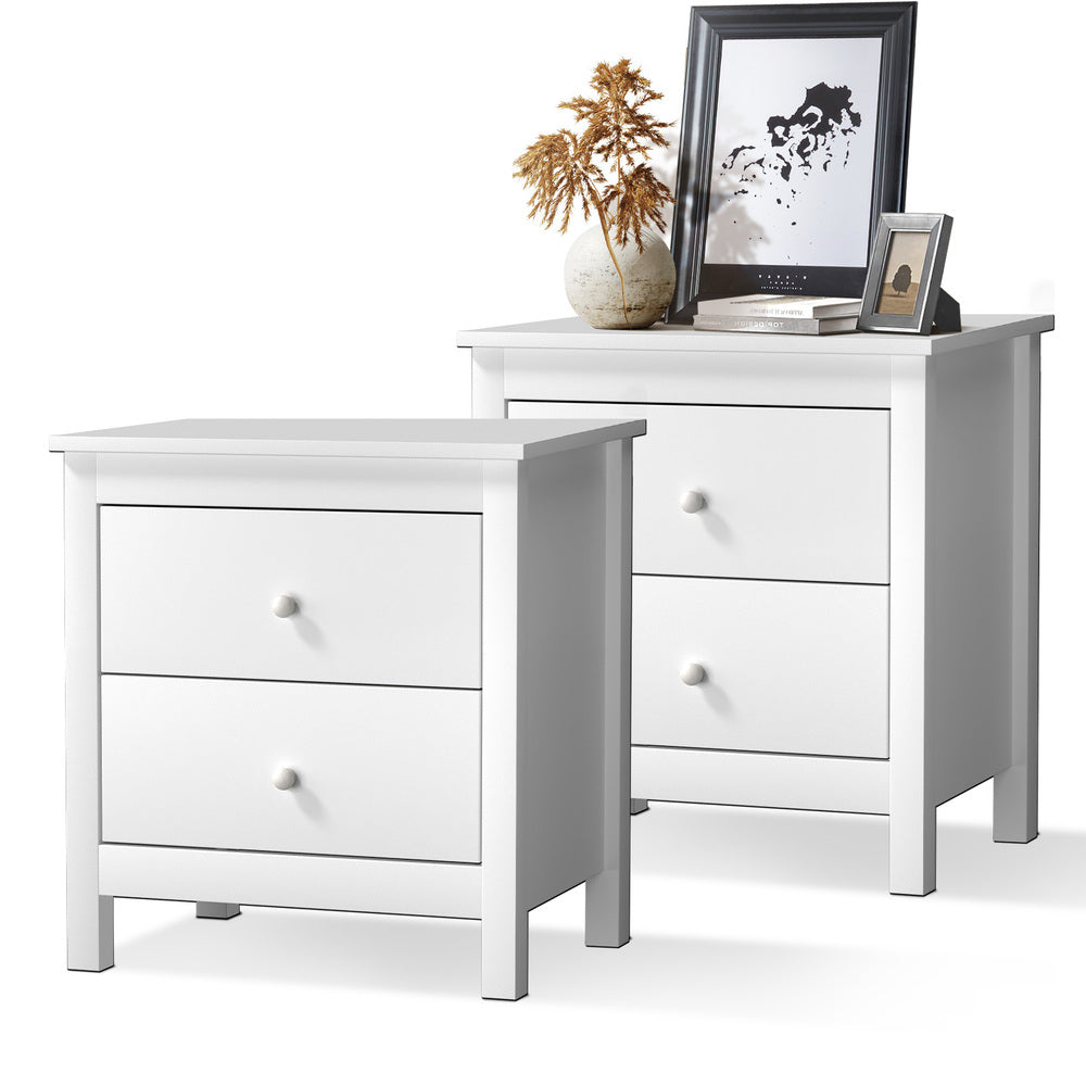 Oikiture Bedside Tables Set of 2 Nightstand Side Table-Bedside Table-PEROZ Accessories
