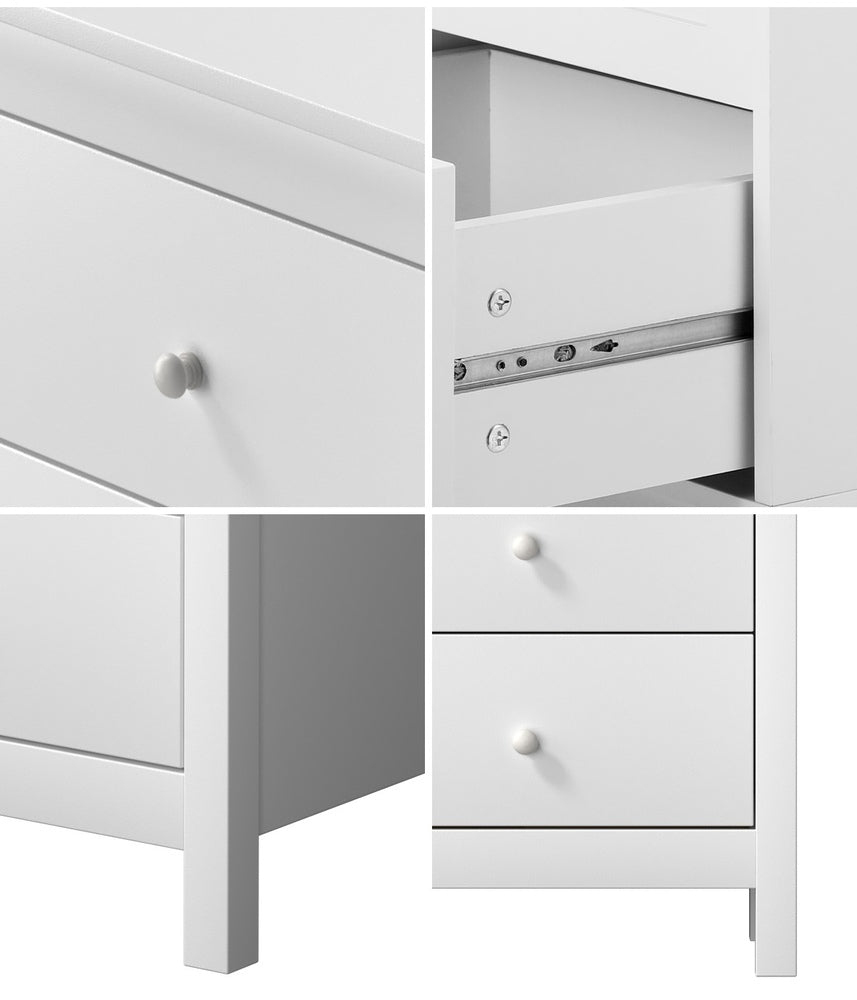 Oikiture Bedside Tables Set of 2 Nightstand Side Table-Bedside Table-PEROZ Accessories