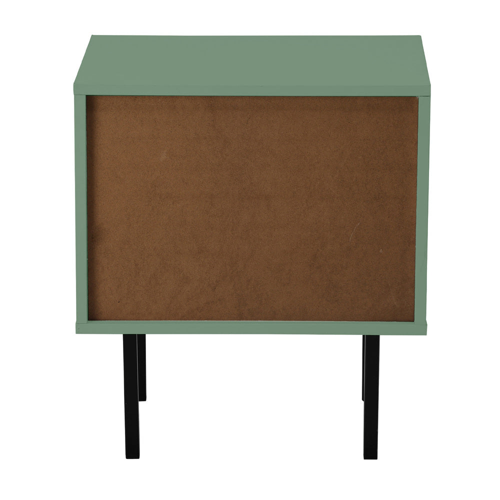 Oikiture Bedside Tables Storage Cabinet Wood Green-BedSide Tabless-PEROZ Accessories