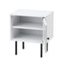 Oikiture 2X Bedside Tables Storage Cabinet Glass Door White-BedSide Tabless-PEROZ Accessories