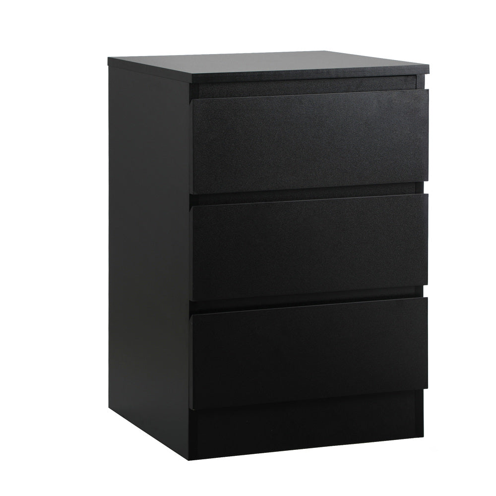 Oikiture Bedside Tables Set of 2 Side Table Nightstand Black-Bedside Table-PEROZ Accessories