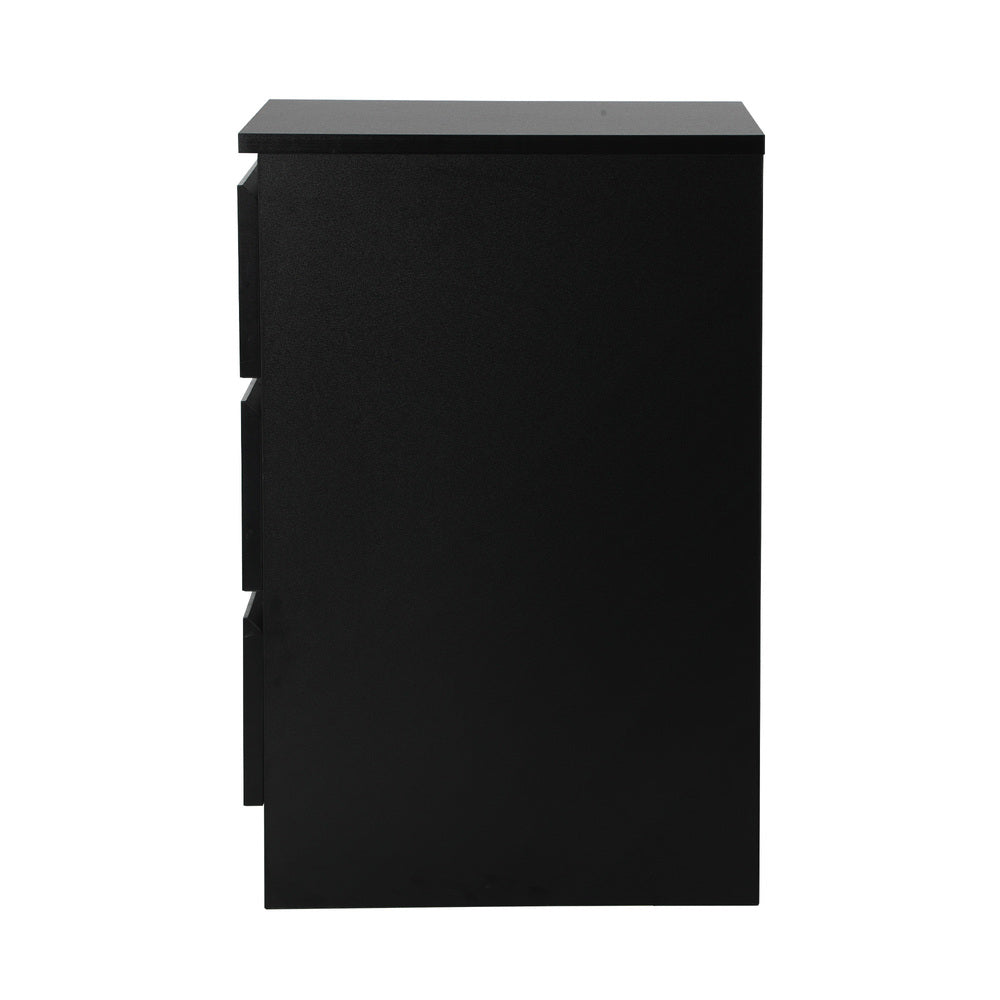 Oikiture Bedside Tables Set of 2 Side Table Nightstand Black-Bedside Table-PEROZ Accessories