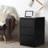 Oikiture Bedside Tables Set of 2 Side Table Nightstand Black-Bedside Table-PEROZ Accessories