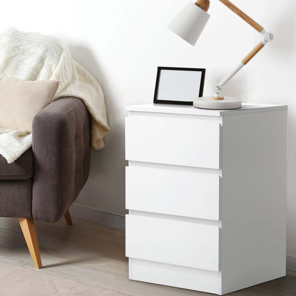 Oikiture Bedside Tables Set of 2 Side Table Nightstand White-Bedside Table-PEROZ Accessories