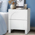 Oikiture Bedside Table 2 Drawers Side Table White-BedSide Tabless-PEROZ Accessories