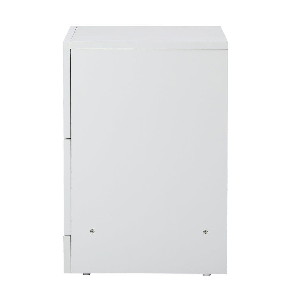 Oikiture 2X Bedside Table 2 Drawers Side Table White-BedSide Tabless-PEROZ Accessories