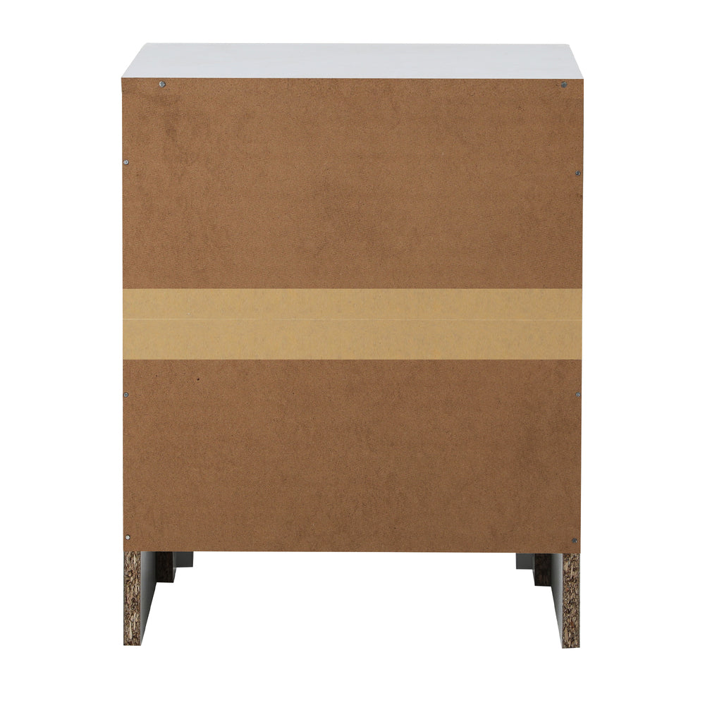Oikiture 2X Bedside Table 2 Drawers Side Table White-BedSide Tabless-PEROZ Accessories