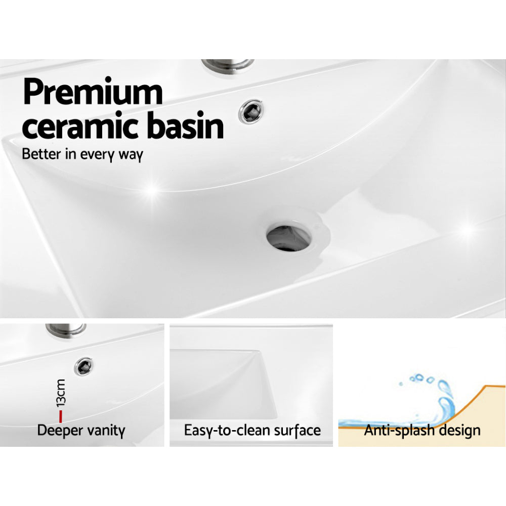 Cefito Vanity Unit 600mm with Basin Oak-Furniture > Bathroom > Bathroom Cabinets, Cupboards & Storage-PEROZ Accessories