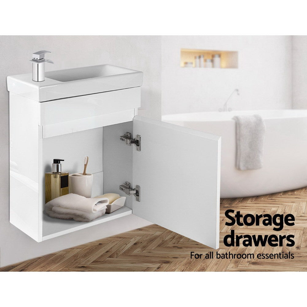 Cefito Vanity Unit 400mm with Basin White-Furniture > Bathroom > Bathroom Cabinets, Cupboards & Storage-PEROZ Accessories