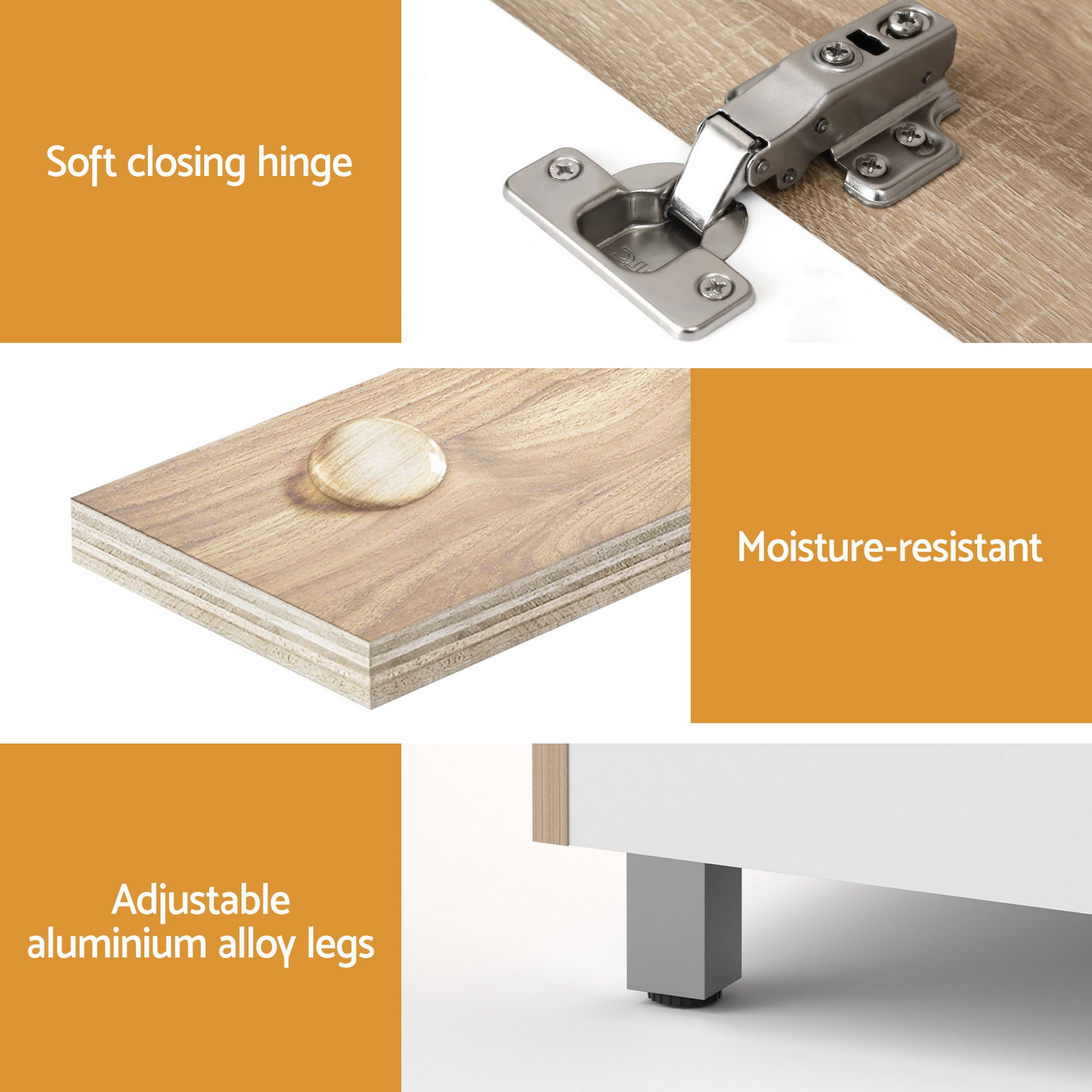 Cefito Vanity Unit 835mm Basin Bathroom Cabinet Side Storage Free Standing Sink-Furniture > Bathroom > Vanity Units-PEROZ Accessories