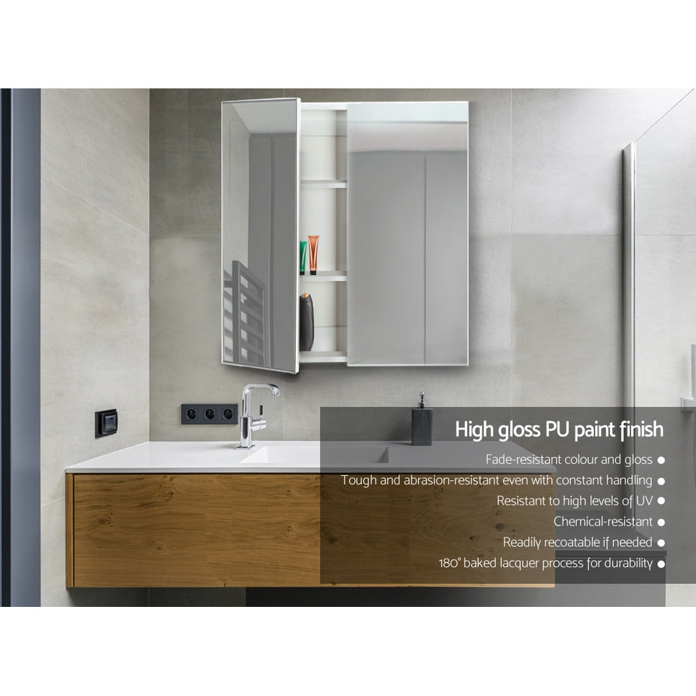 Cefito Bathroom Mirror Cabinet 600x720mm White-Furniture > Bathroom > Bathroom Cabinets, Cupboards & Storage-PEROZ Accessories