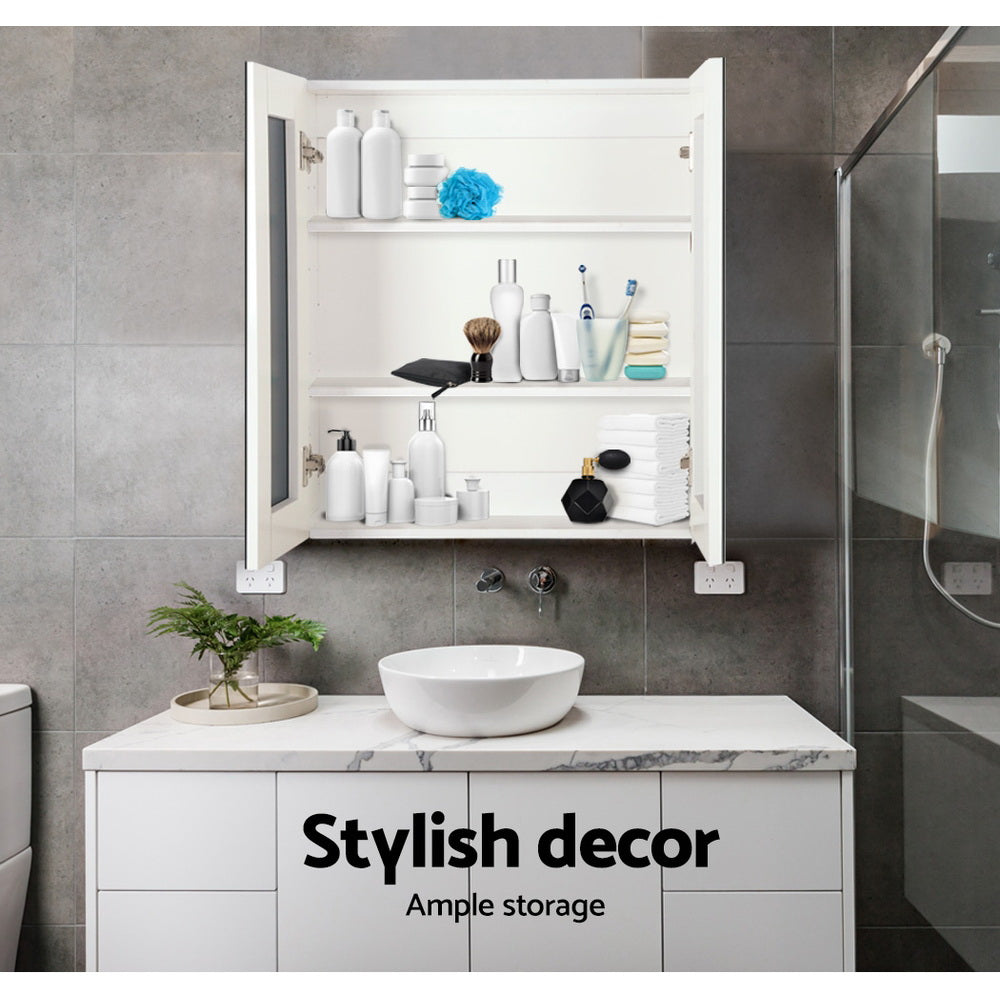 Cefito Bathroom Mirror Cabinet 600x720mm White-Furniture > Bathroom > Bathroom Cabinets, Cupboards & Storage-PEROZ Accessories