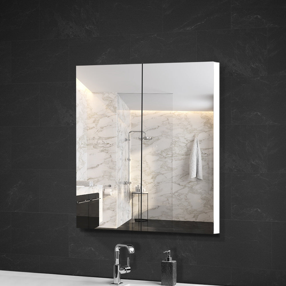 Cefito Bathroom Mirror Cabinet 600x720mm White-Furniture > Bathroom > Bathroom Cabinets, Cupboards & Storage-PEROZ Accessories