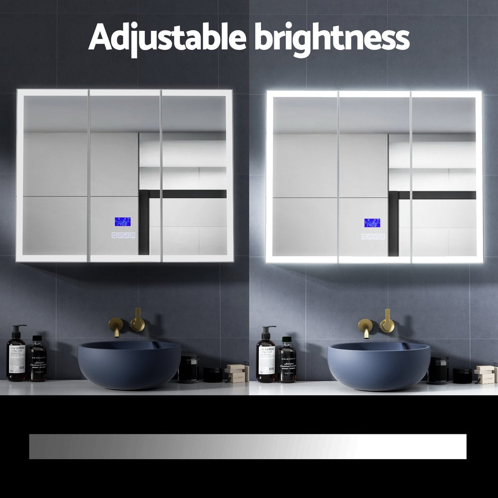 Bathroom Mirror Cabinet LED Light 900x720mm Medicine Wall Storage-Furniture > Bathroom > Bathroom Cabinets, Cupboards & Storage-PEROZ Accessories