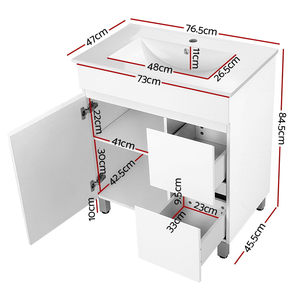 Cefito Vanity Unit 765mm Freestanding Basin Cabinet-Furniture > Bathroom > Bathroom Cabinets, Cupboards & Storage-PEROZ Accessories
