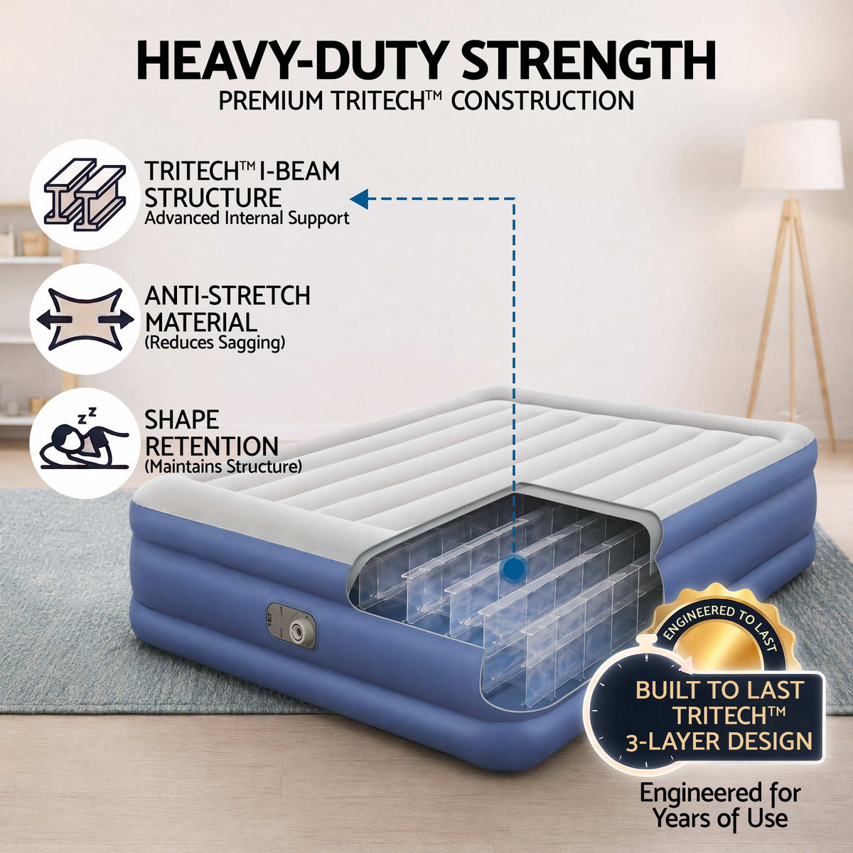 Bestway Air Bed Inflatable Mattress Queen-Home & Garden > Inflatable Mattress-PEROZ Accessories