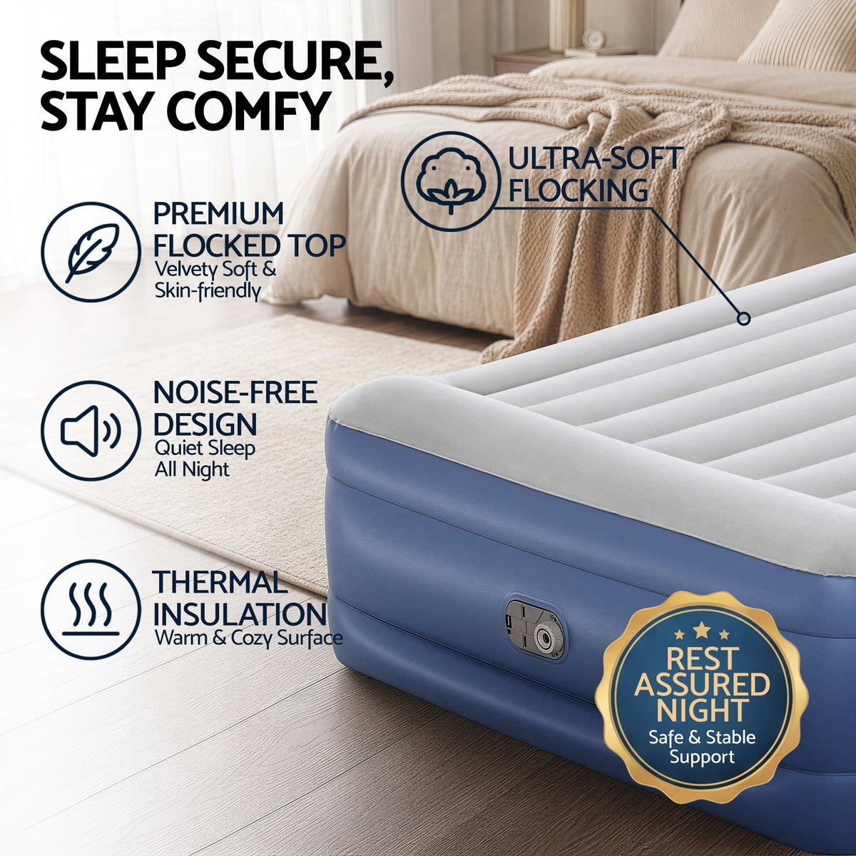 Bestway Air Bed Inflatable Mattress Queen-Home & Garden > Inflatable Mattress-PEROZ Accessories