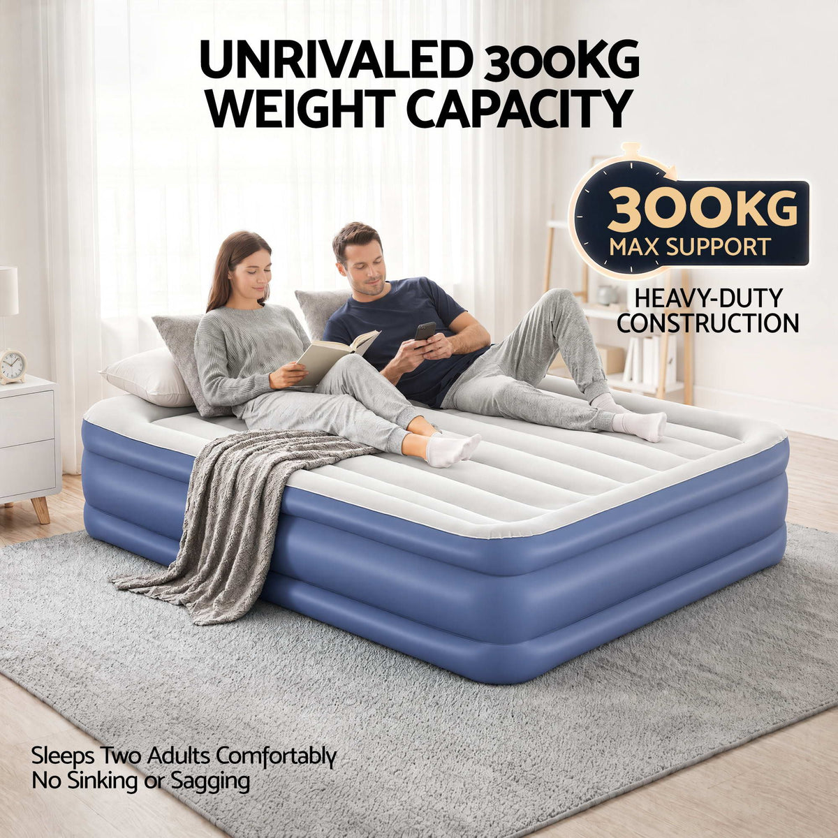 Bestway Air Bed Inflatable Mattress Queen-Home & Garden > Inflatable Mattress-PEROZ Accessories