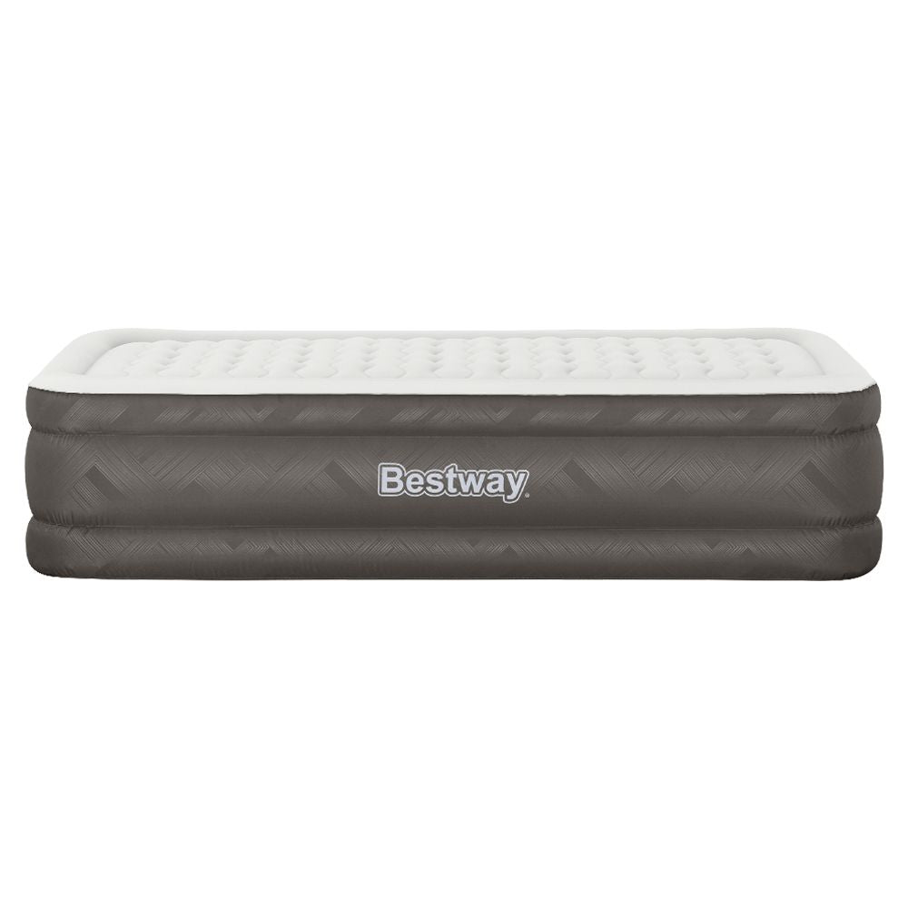 Bestway Single Air Mattress with Built-in Pump Fortech Inflatable Bed 46cm