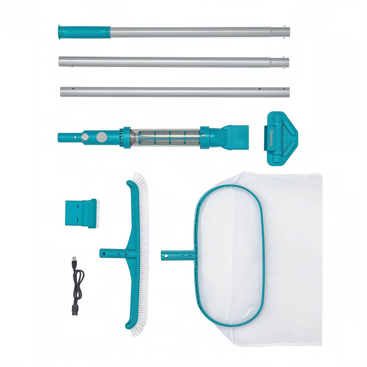 Bestway Pool Cleaner Maintenance Rechargeable Vacuum Cleaning Aluminium Pole 2m-Home & Garden > Pool & Accessories > Pool Sweeps & Vacuums-PEROZ Accessories