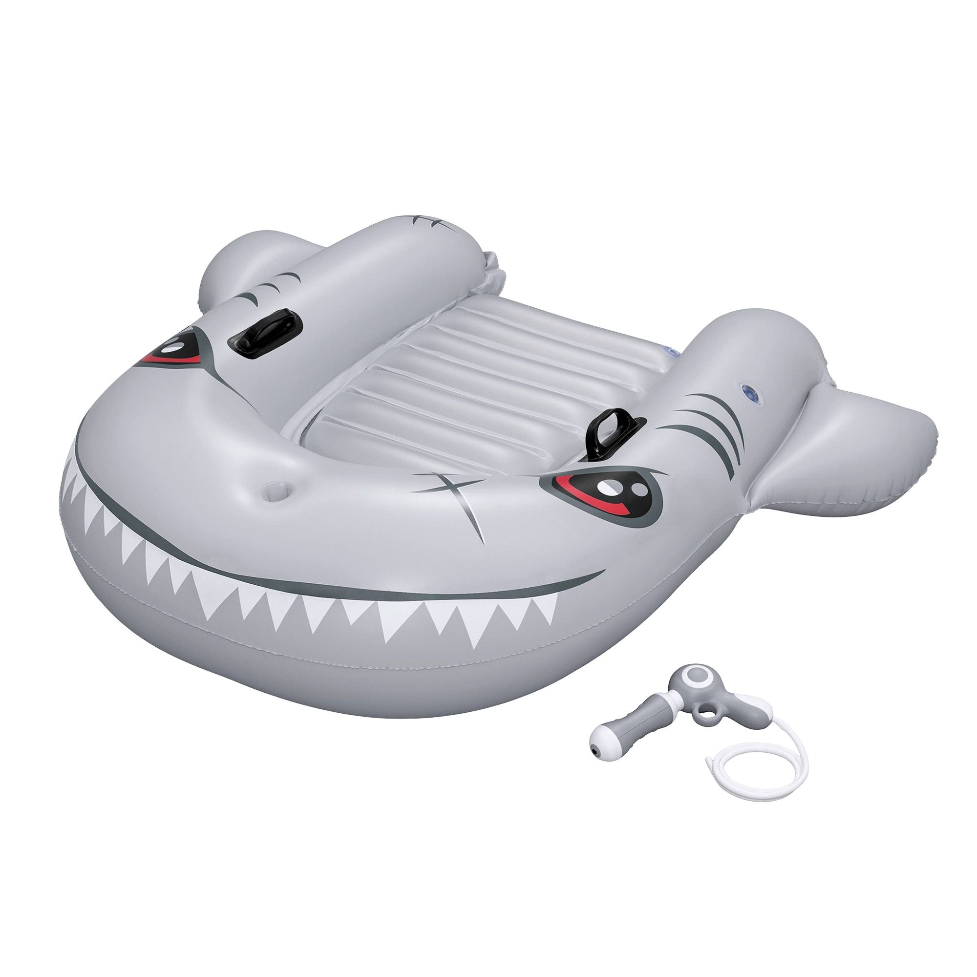 Bestway Shark Ride-On Pool Float Toy Floaties for Kids 45kg Capacity Grey