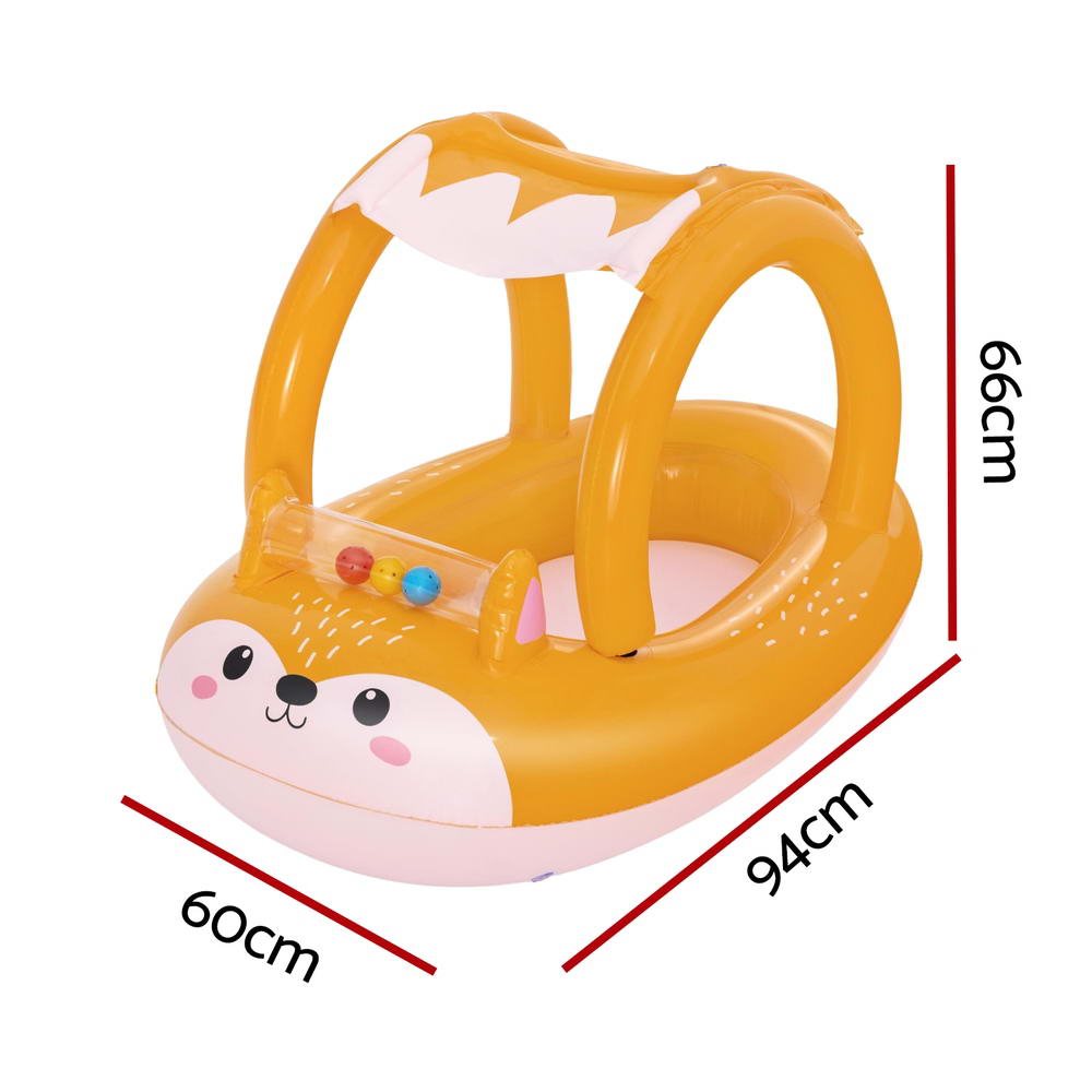 Bestway Kids Inflatable Fox Swim Float Floating Seat Canopy Pool Toys 94x66CM-Home & Garden > Pool & Accessories > Pool Toys & Inflatables-PEROZ Accessories