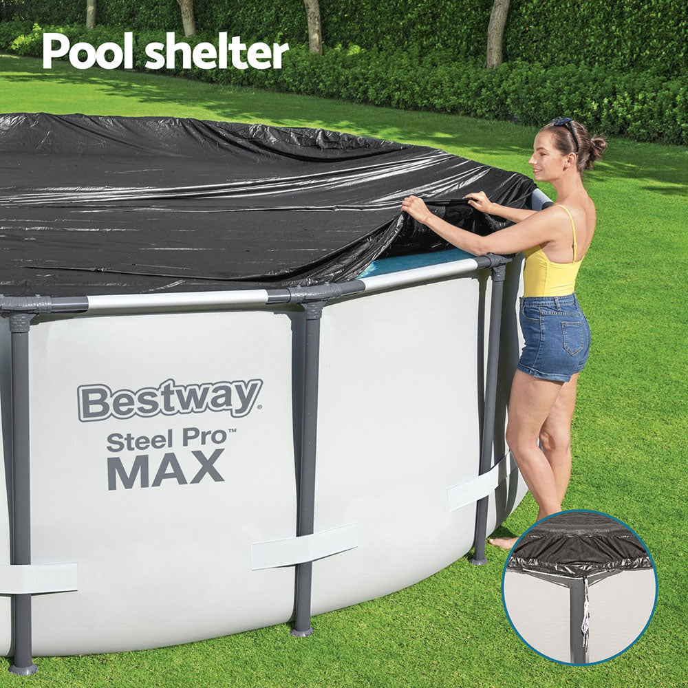 Bestway Pool Cover Fits 3.05m Round Above Ground Swimming Pool PVC Blanket-Home & Garden > Pool & Accessories > Pool Covers & Accessories-PEROZ Accessories