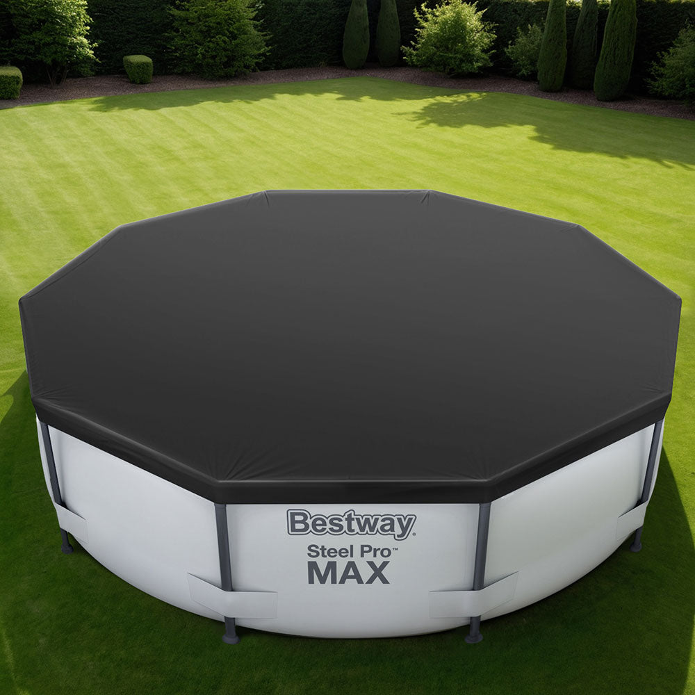 Bestway Pool Cover Fits 3.05m Round Above Ground Swimming Pool PVC Blanket-Home & Garden > Pool & Accessories > Pool Covers & Accessories-PEROZ Accessories
