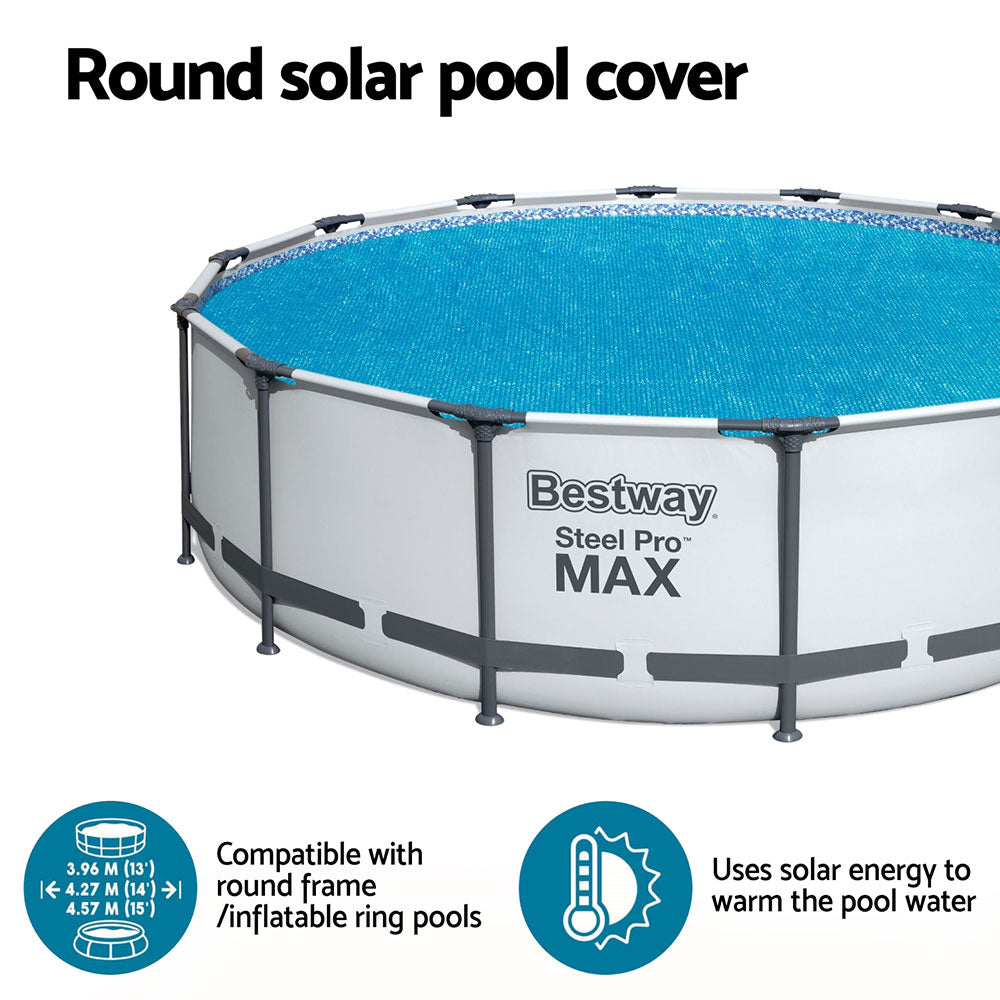 Bestway Pool Cover Solar Fits 4.17m Round Above Ground Swimming Pool Blanket-Home & Garden > Pool & Accessories > Pool Covers & Accessories-PEROZ Accessories