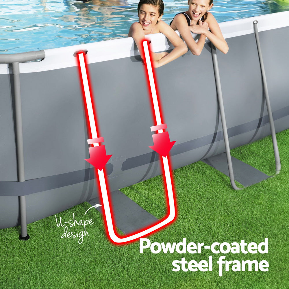 Bestway Swimming Pool 427x250x100cm Steel Frame Above Ground Pools Filter Pump Ladder 7250L-Home & Garden > Pool & Accessories > Swimming Pools-PEROZ Accessories