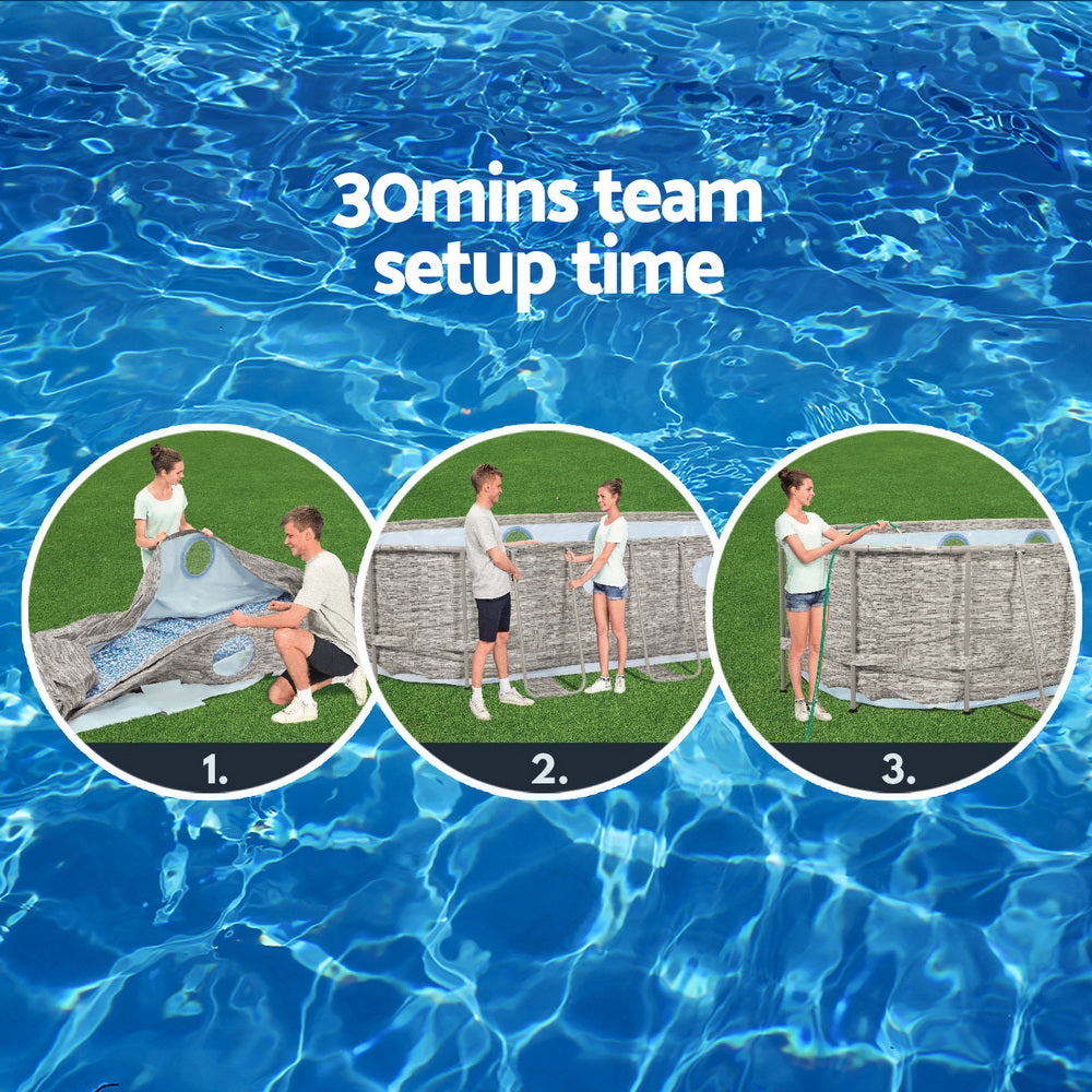 Bestway Swimming Pool 549x274x122cm Steel Frame Above Ground Pools Filter Pump Ladder 13430L-Home & Garden > Pool & Accessories > Swimming Pools-PEROZ Accessories