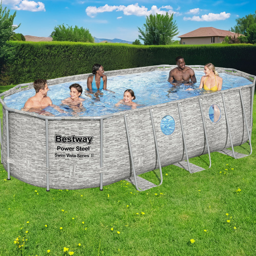 Bestway Swimming Pool 549x274x122cm Steel Frame Above Ground Pools Filter Pump Ladder 13430L-Home & Garden > Pool & Accessories > Swimming Pools-PEROZ Accessories