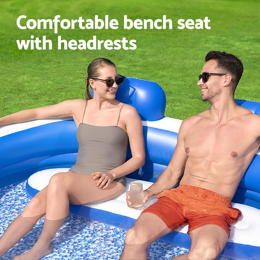 Bestway Kids Inflatable Pool Above Ground Pools Bench Seat Cup Holder 231x219cm-Home & Garden > Pool & Accessories > Swimming Pools-PEROZ Accessories