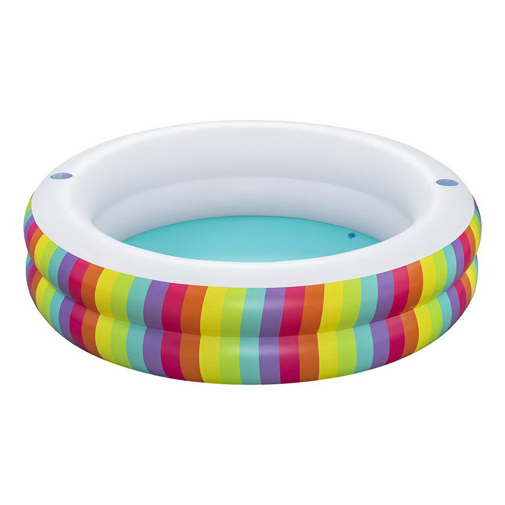 Bestway Kids Inflatable Round Pool Above Ground Cup Holder Rainbow 206x206x51cm-Home & Garden > Pool & Accessories > Swimming Pools-PEROZ Accessories