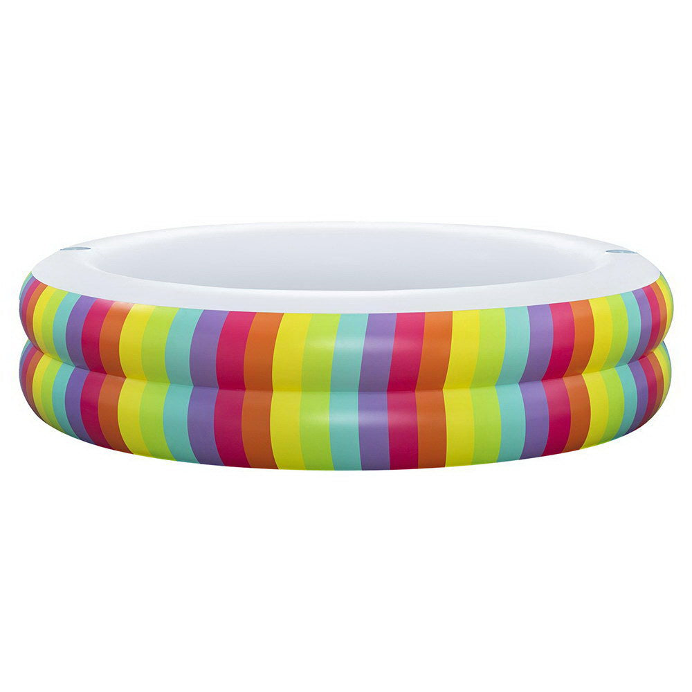 Bestway Kids Inflatable Round Pool Above Ground Cup Holder Rainbow 206x206x51cm-Home & Garden > Pool & Accessories > Swimming Pools-PEROZ Accessories