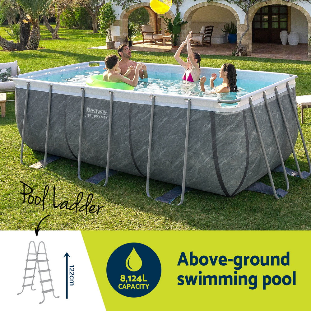 Bestway Swimming Pool 412x201x122cm Steel Frame Pool Set w/Pump Ladder-Home & Garden > Pool & Accessories > Swimming Pools-PEROZ Accessories