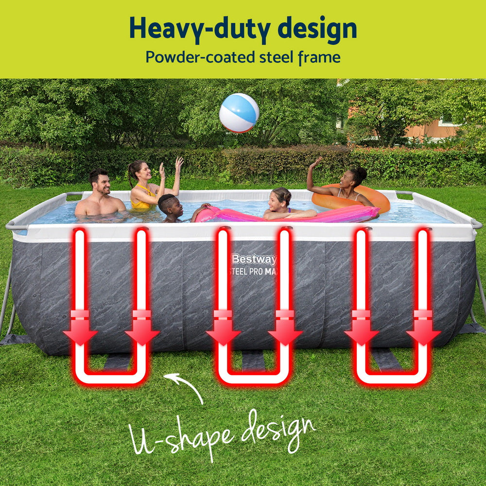 Bestway Swimming Pool 412x201x122cm Steel Frame Pool Set w/Pump Ladder-Home & Garden > Pool & Accessories > Swimming Pools-PEROZ Accessories