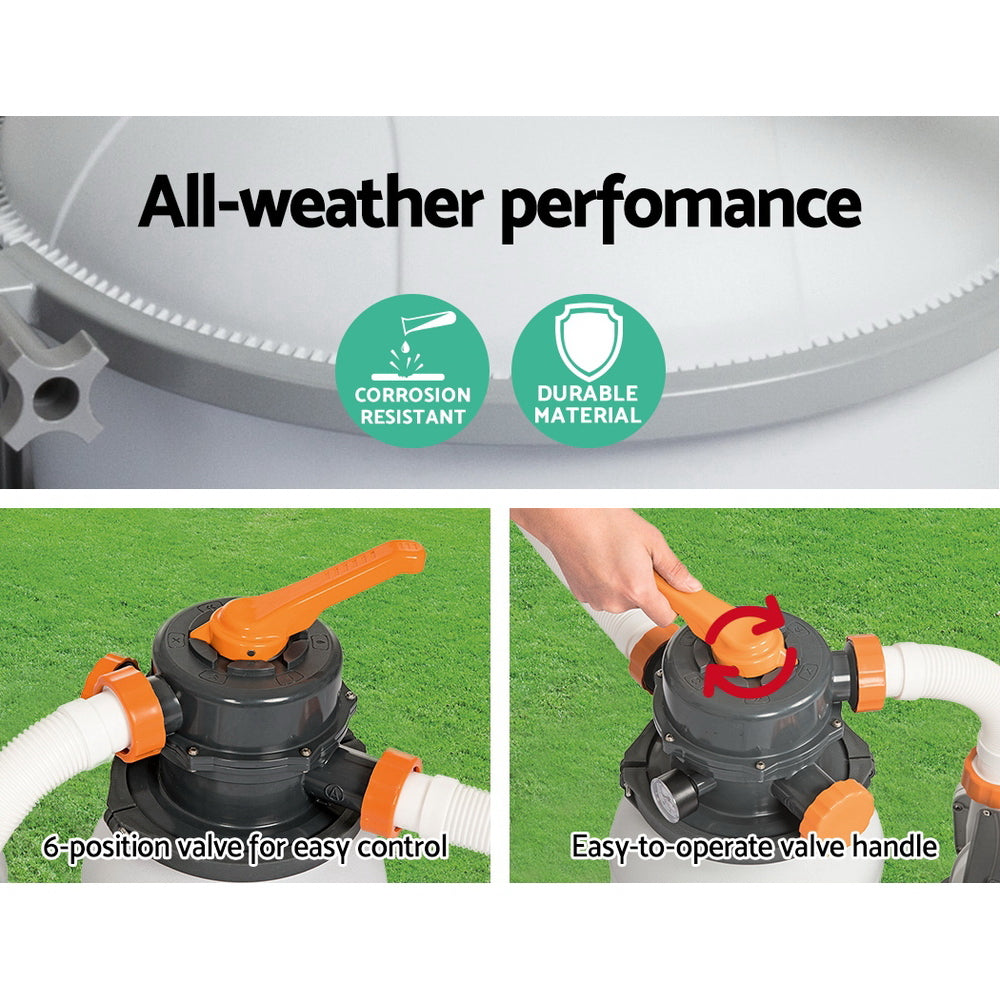 Bestway Pool Pump Sand Filter 1500GPH 5678L/H Pools Flowclear™ Filters-Home & Garden > Pool & Accessories > Swimming Pools-PEROZ Accessories