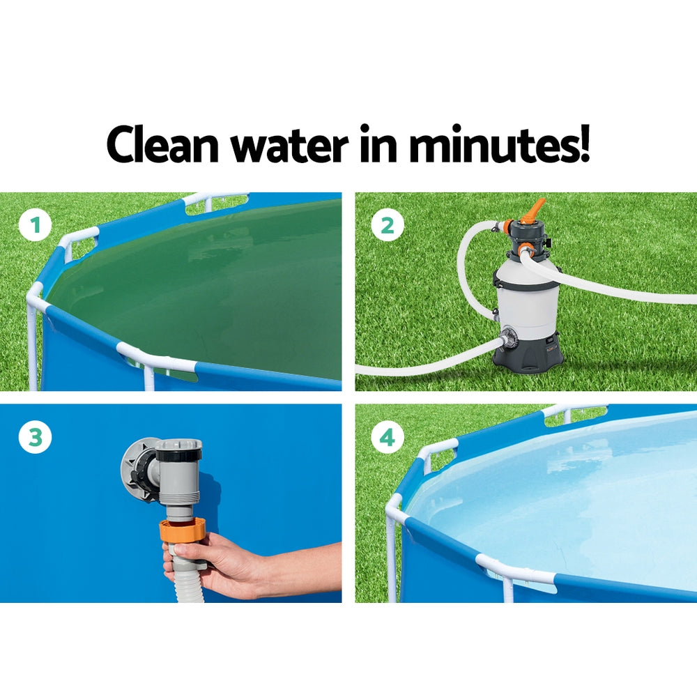 Bestway Pool Pump Sand Filter 800GPH 3028L/H Pools Flowclear Filters-Home & Garden > Pool & Accessories > Swimming Pools-PEROZ Accessories