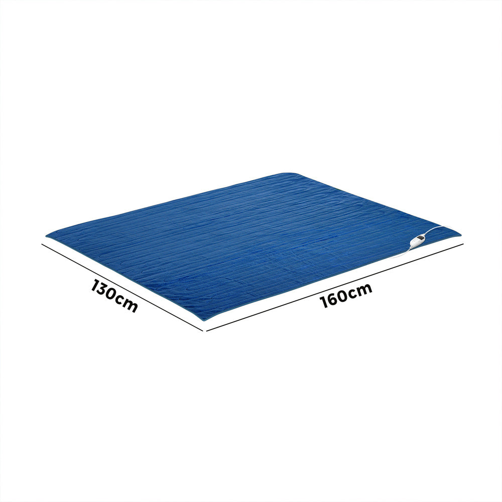 Bedra Electric Heated Blanket Washable Throw Rug Coral Fleece Blue-Heated Throw Rug-PEROZ Accessories